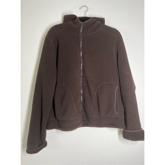 Faded Glory Other - Faded Glory Hooded Fleece Jacket Faux Fur Inside Med. Brown kids Size XG (16-18